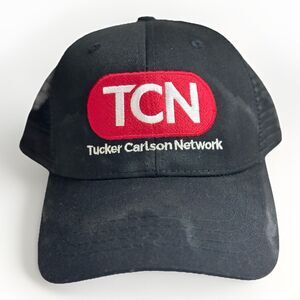Tucker Carlson Network TCN Trucker Hat – Black Mesh Snapback Cap